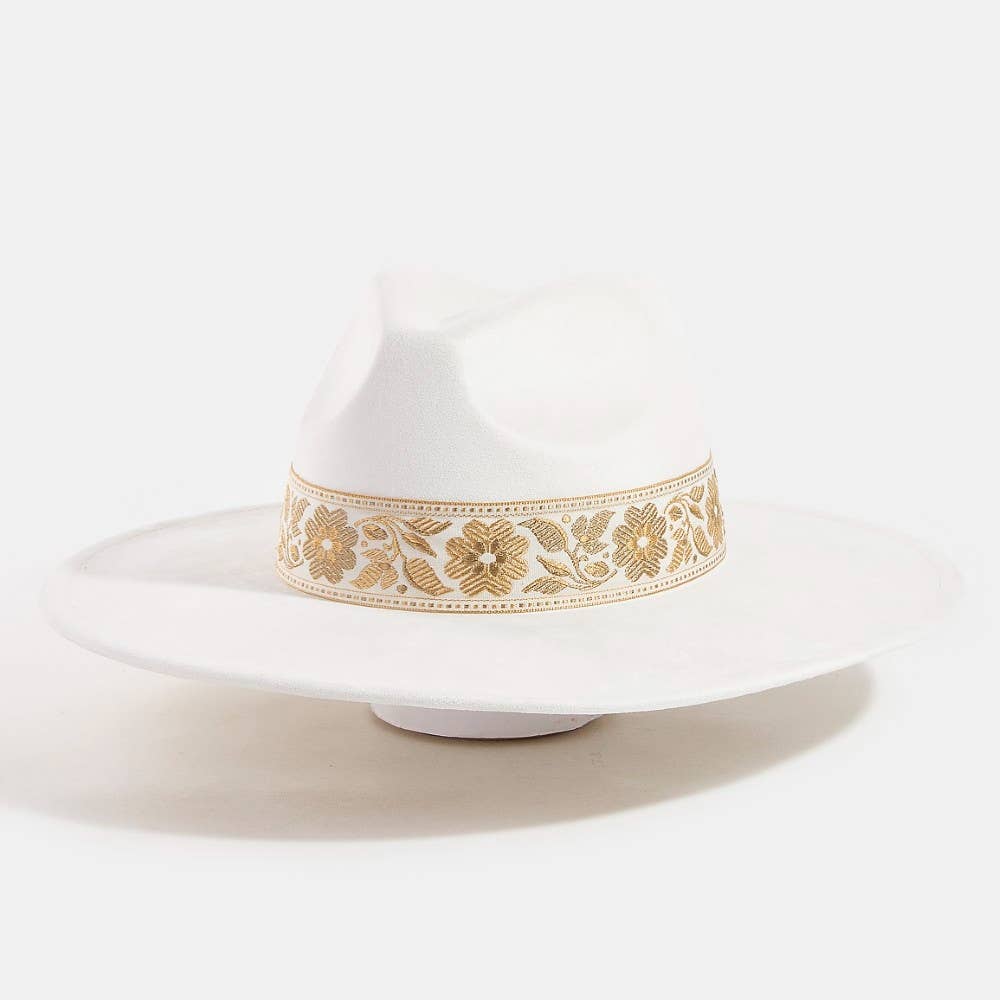 FLORAL CREAM FEDORA