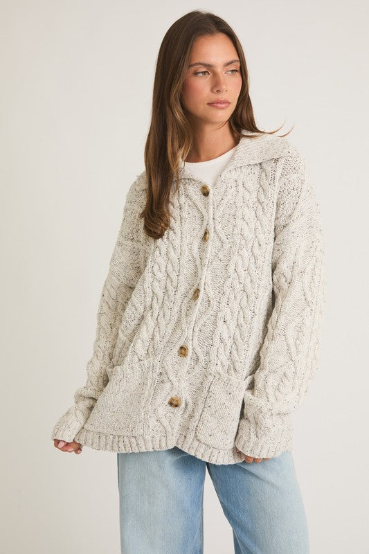 Oversized Cable Knit Cardigan