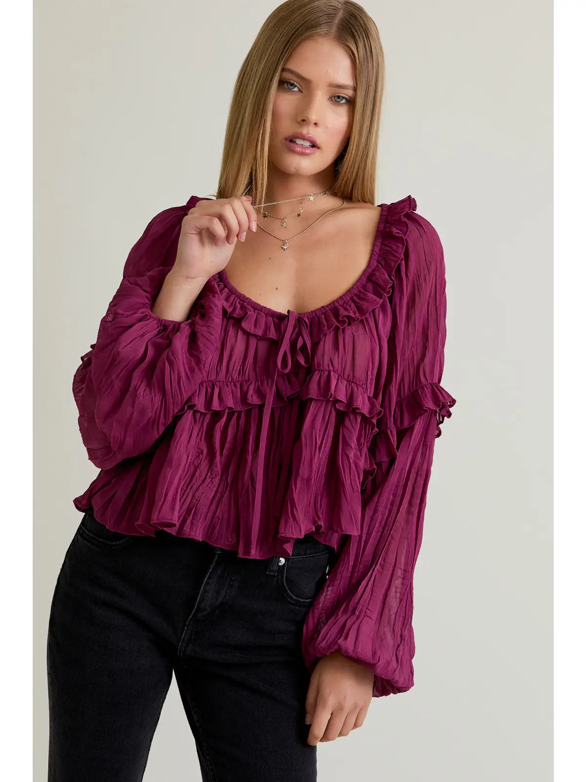 CELIA RUFFLE BLOUSE