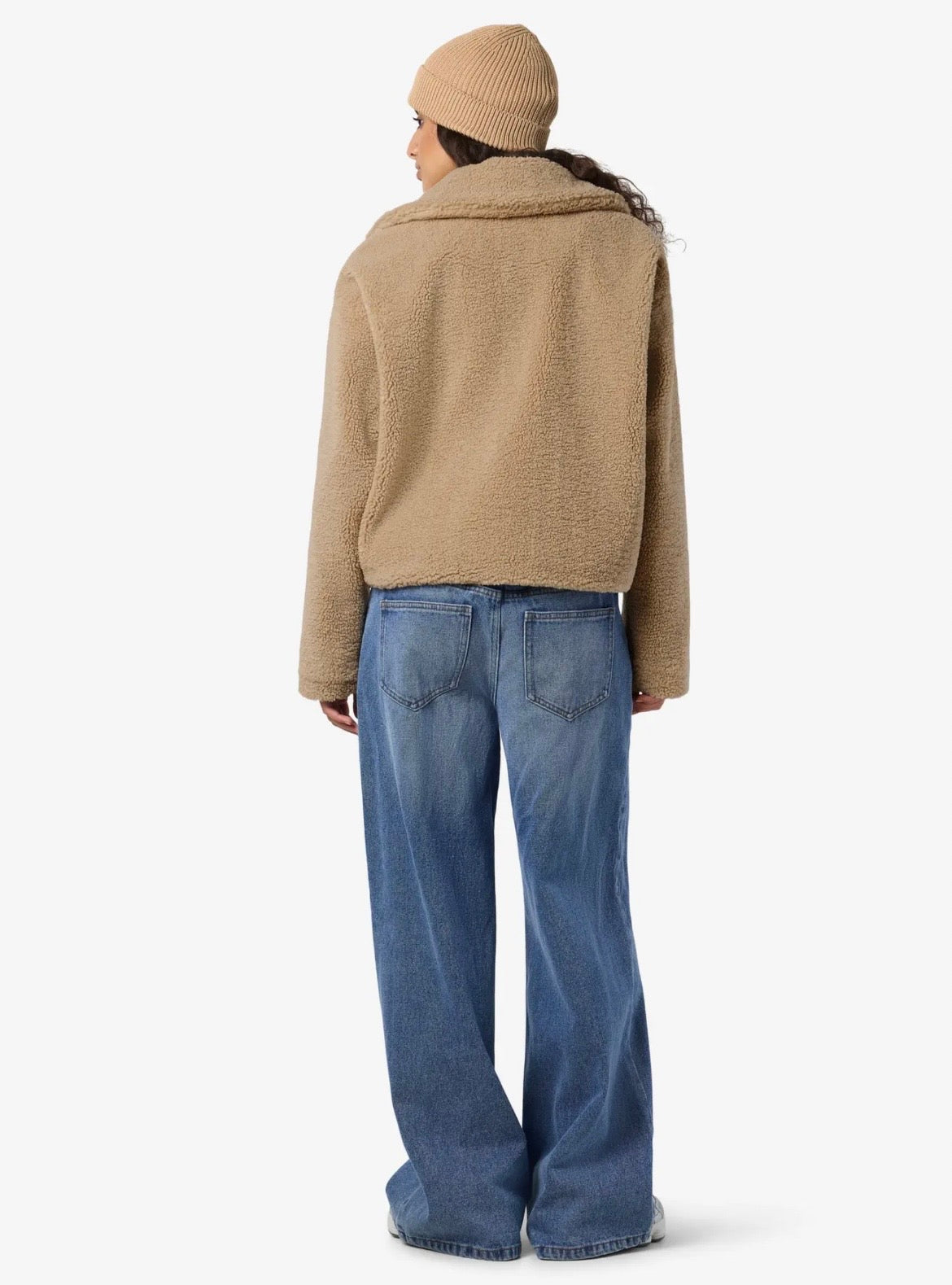 NM NATTI CROP TEDDY JACKET | BIRCH & BLACK
