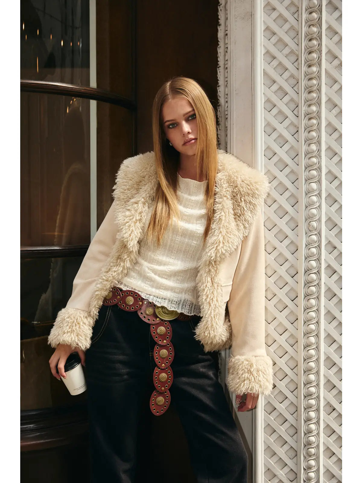 DAPHNE FAUX FUR SUEDE JACKET