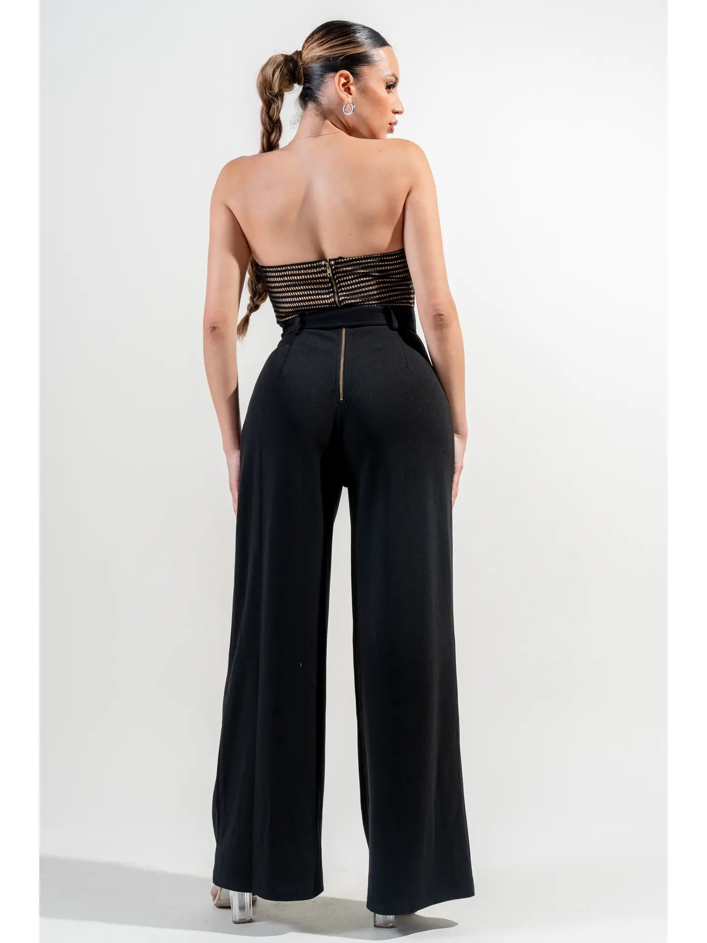 SWEETHEART BELTED JUMPSUIT