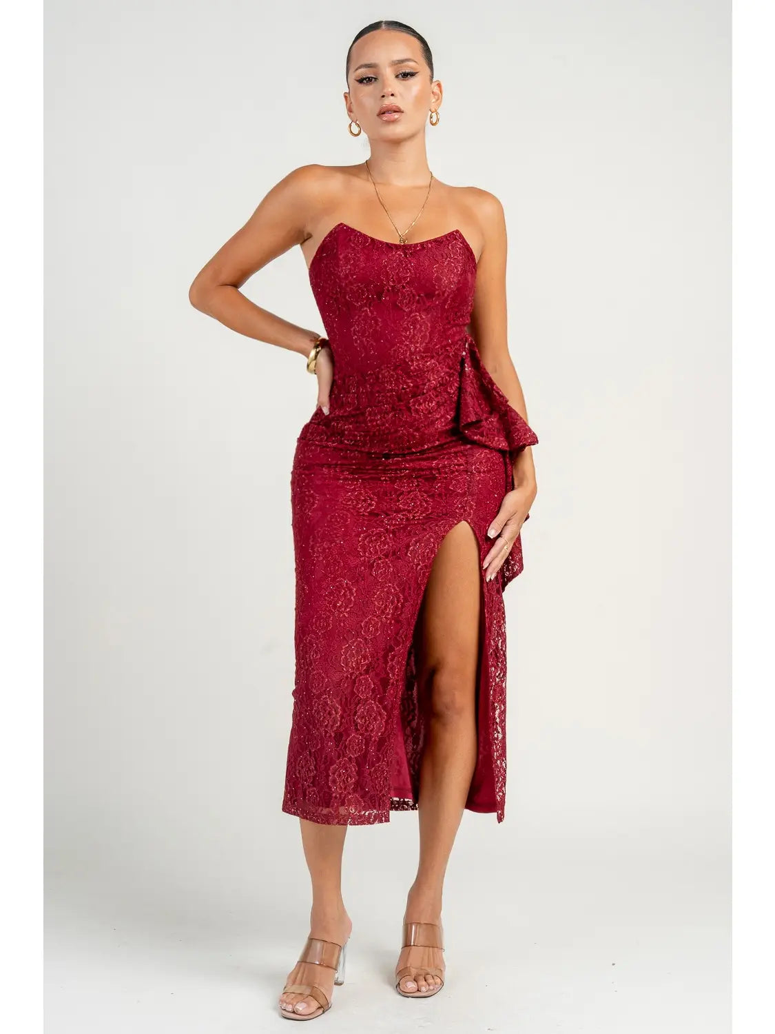 ENCHANTED ROSE MIDI DRESS