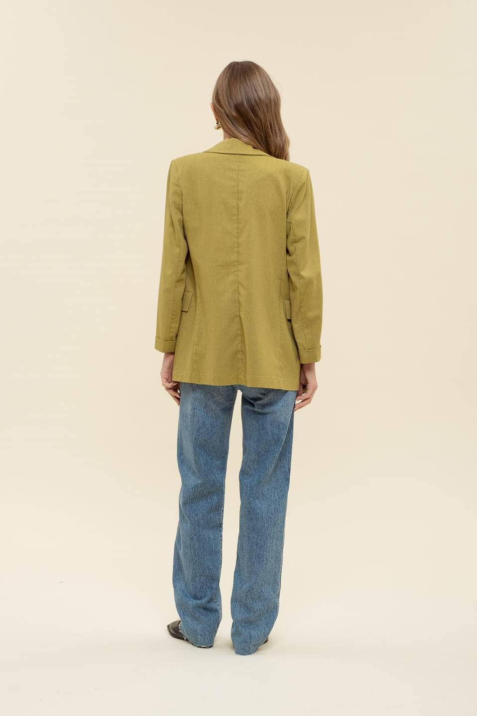 OATMEAL COLLARED BLAZER