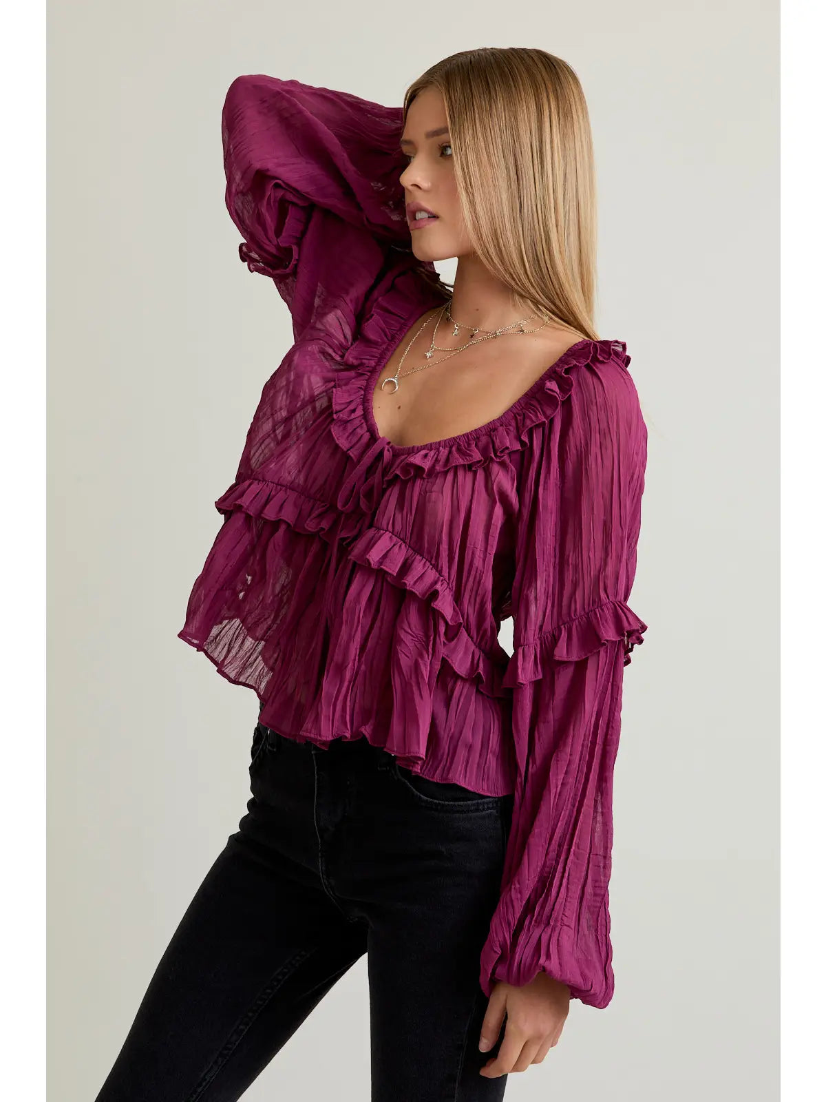 CELIA RUFFLE BLOUSE