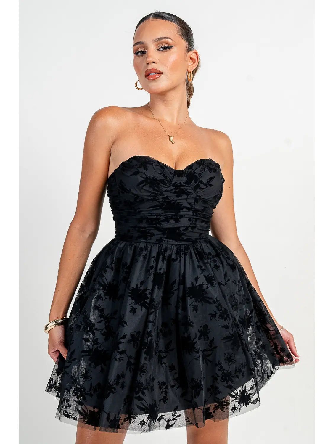 FLORAL BUSTIER TOP DRESS