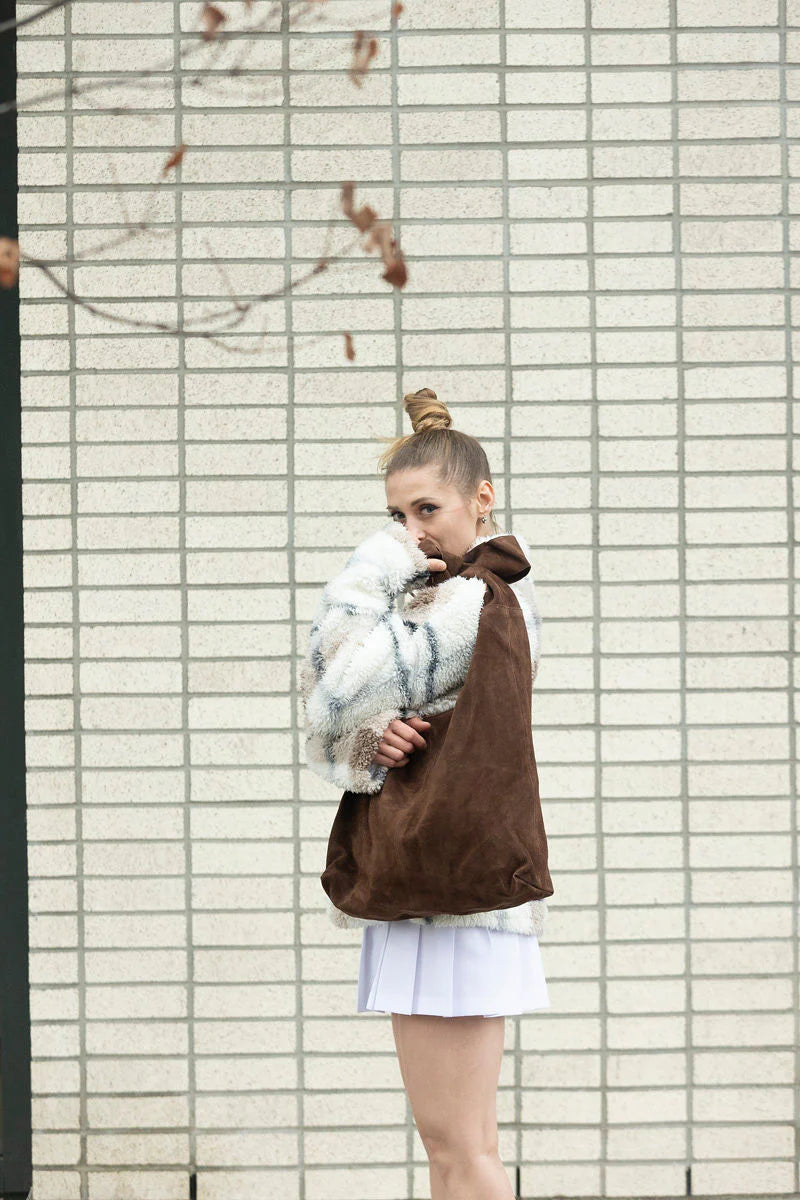 KNOT TOTE SUEDE | BROWN