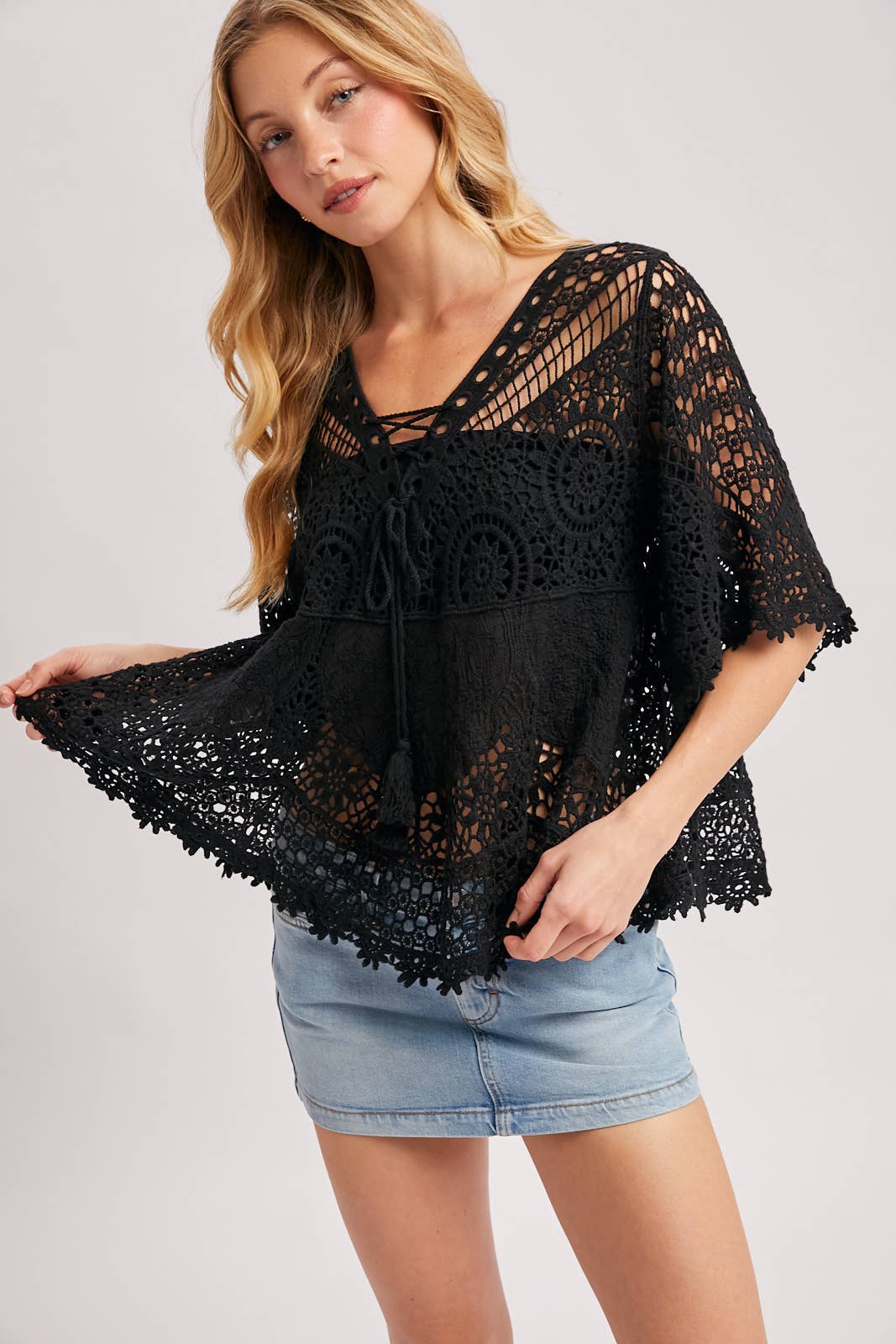 BOHO SHEER CROCHET TOP