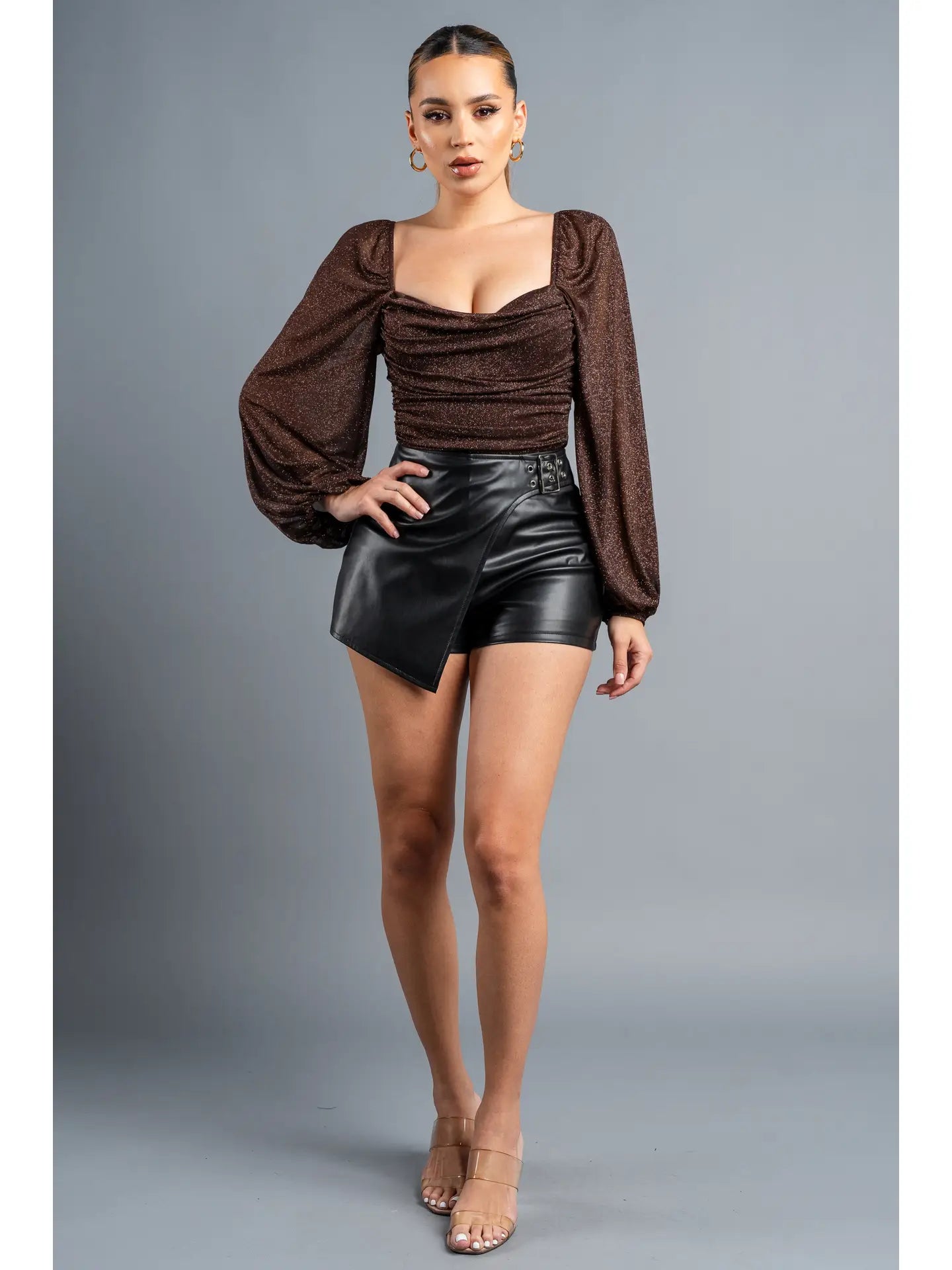 GLITTER SQUARE NECK BODYSUIT