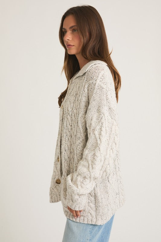Oversized Cable Knit Cardigan