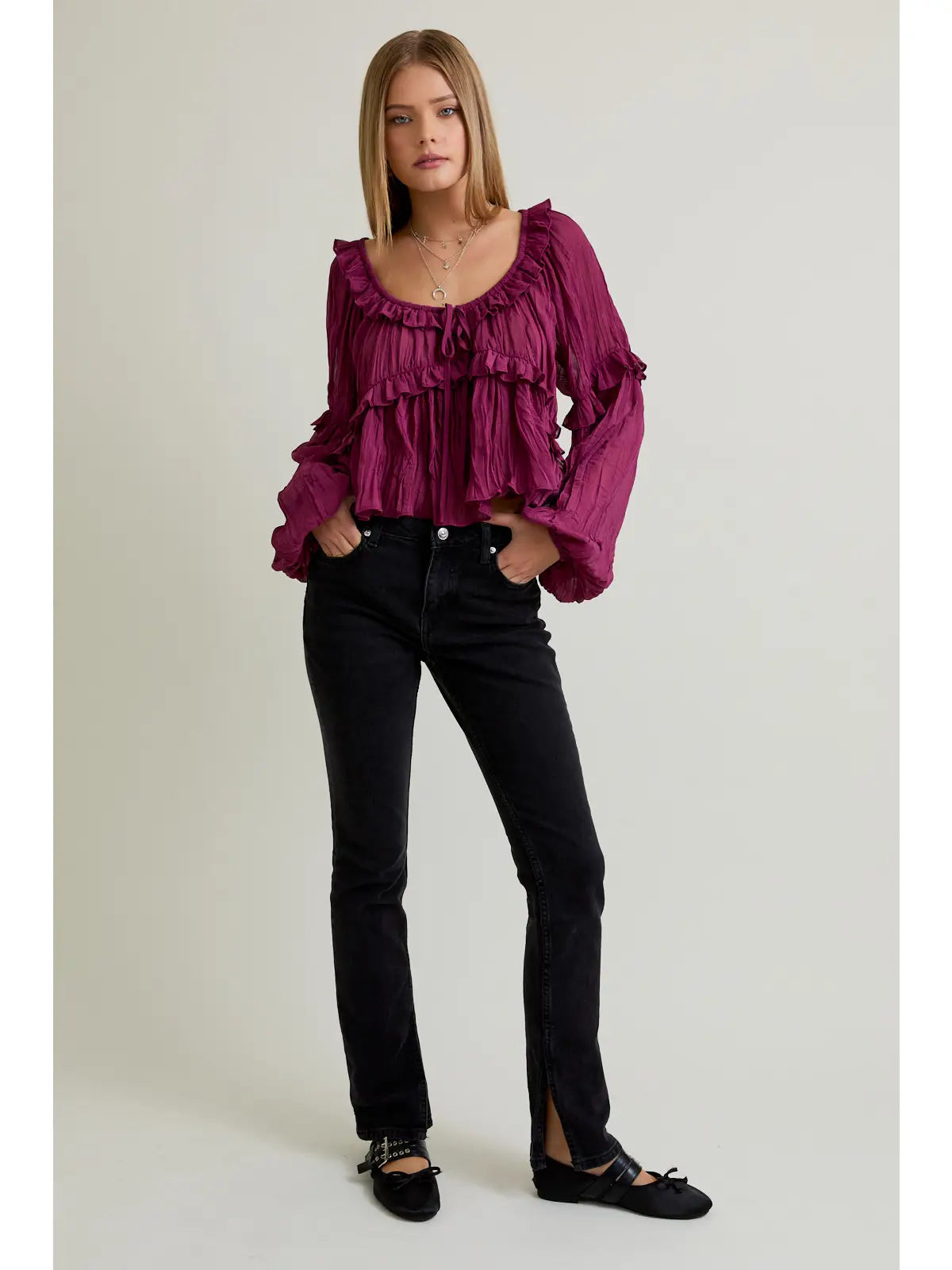 CELIA RUFFLE BLOUSE