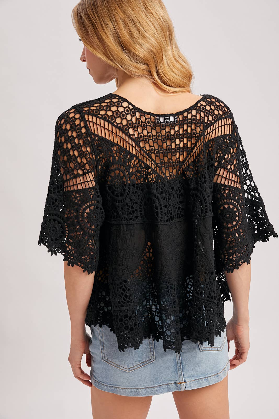 BOHO SHEER CROCHET TOP