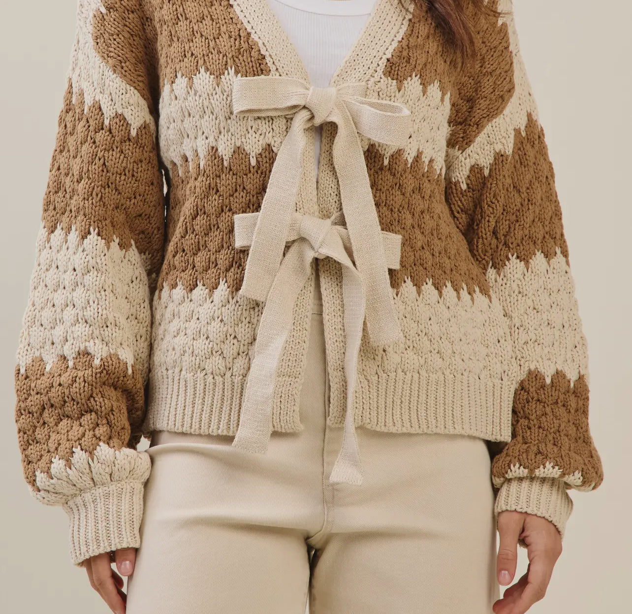CHUNKY BOW CARDIGAN