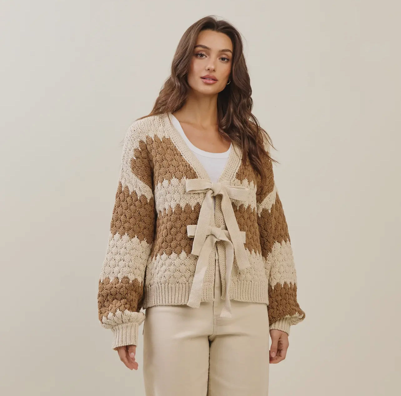 CHUNKY BOW CARDIGAN