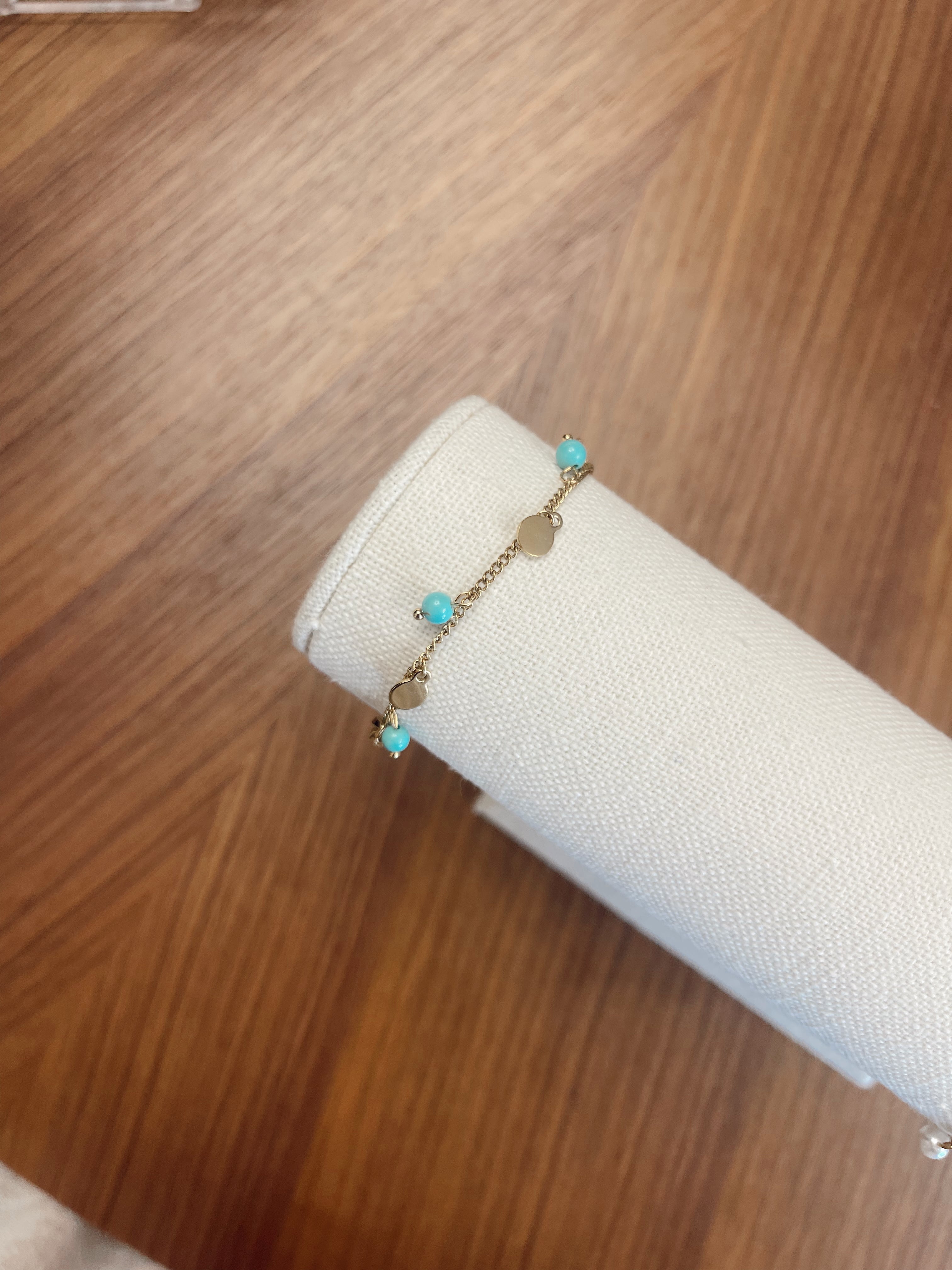 CIRCLE TURQOISE STONE ANKLET