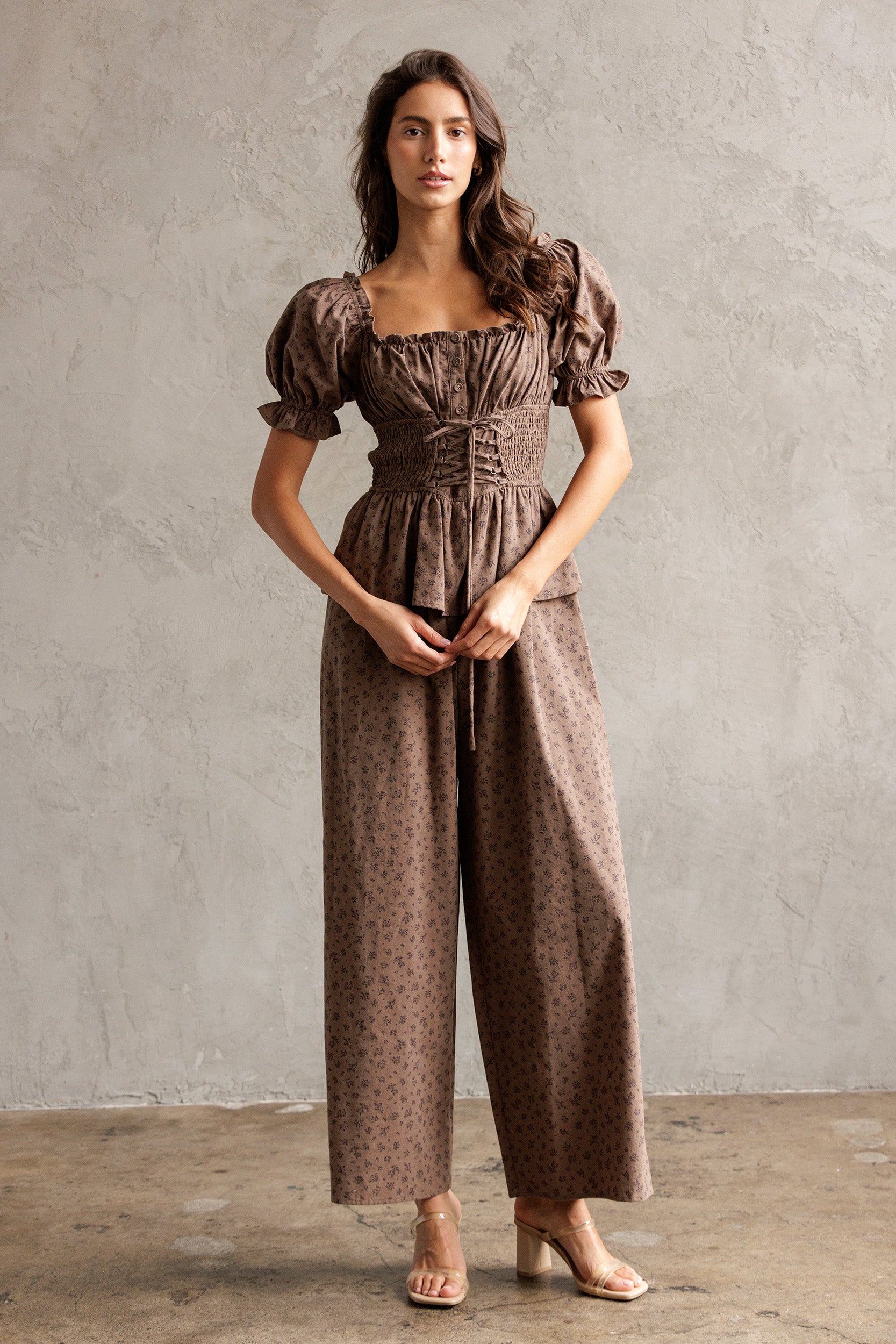 ALLIE SMOCKED WAIST JUMPSUIT