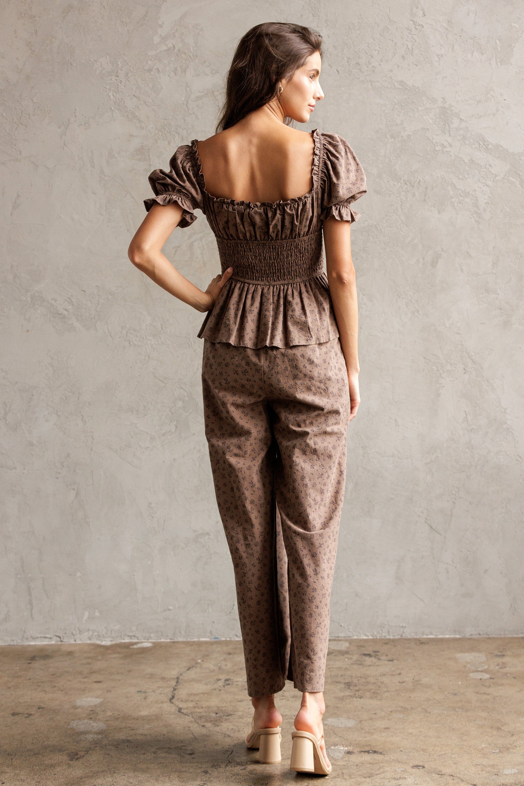 ALLIE SMOCKED WAIST JUMPSUIT
