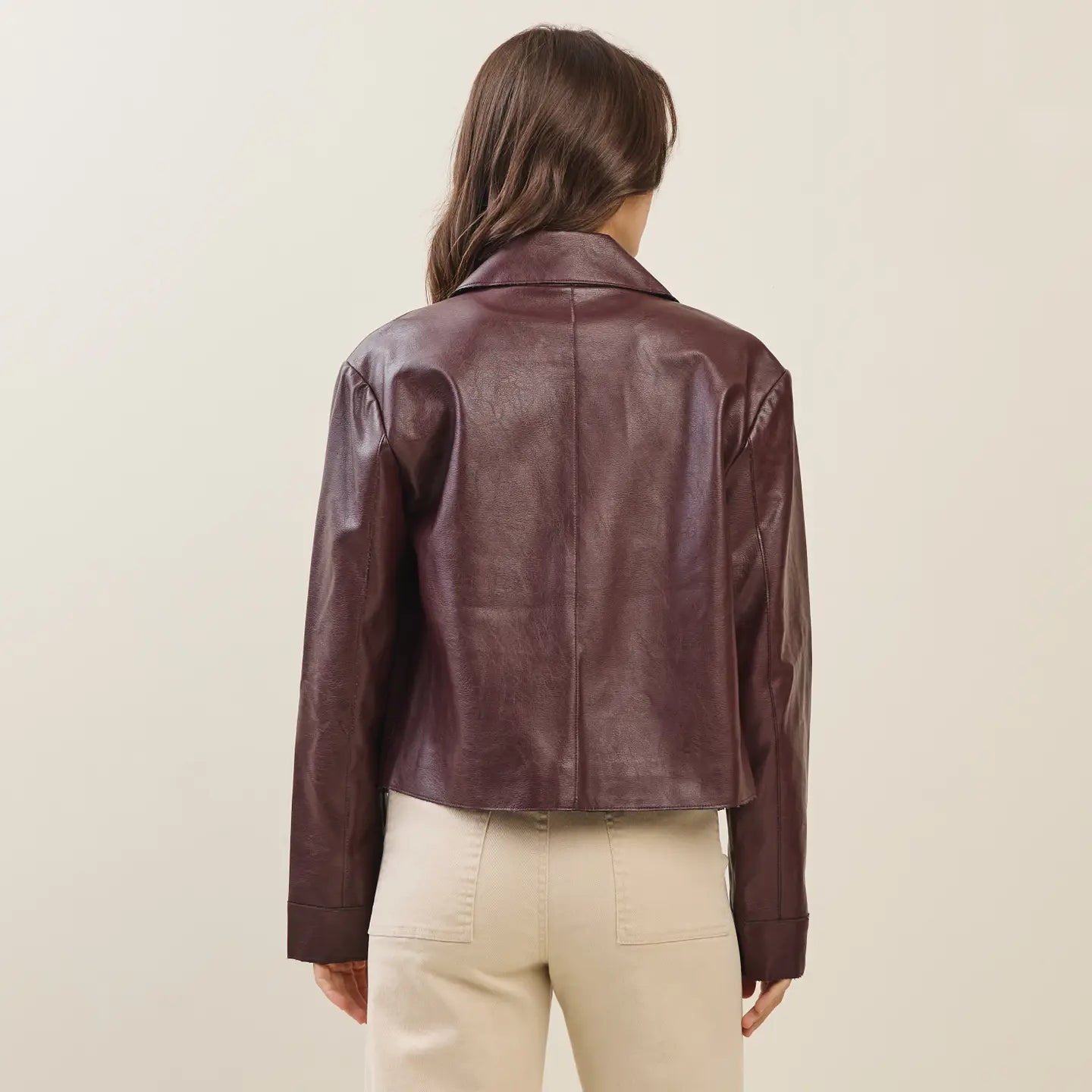 BURGUNDY LEATHER JACKET