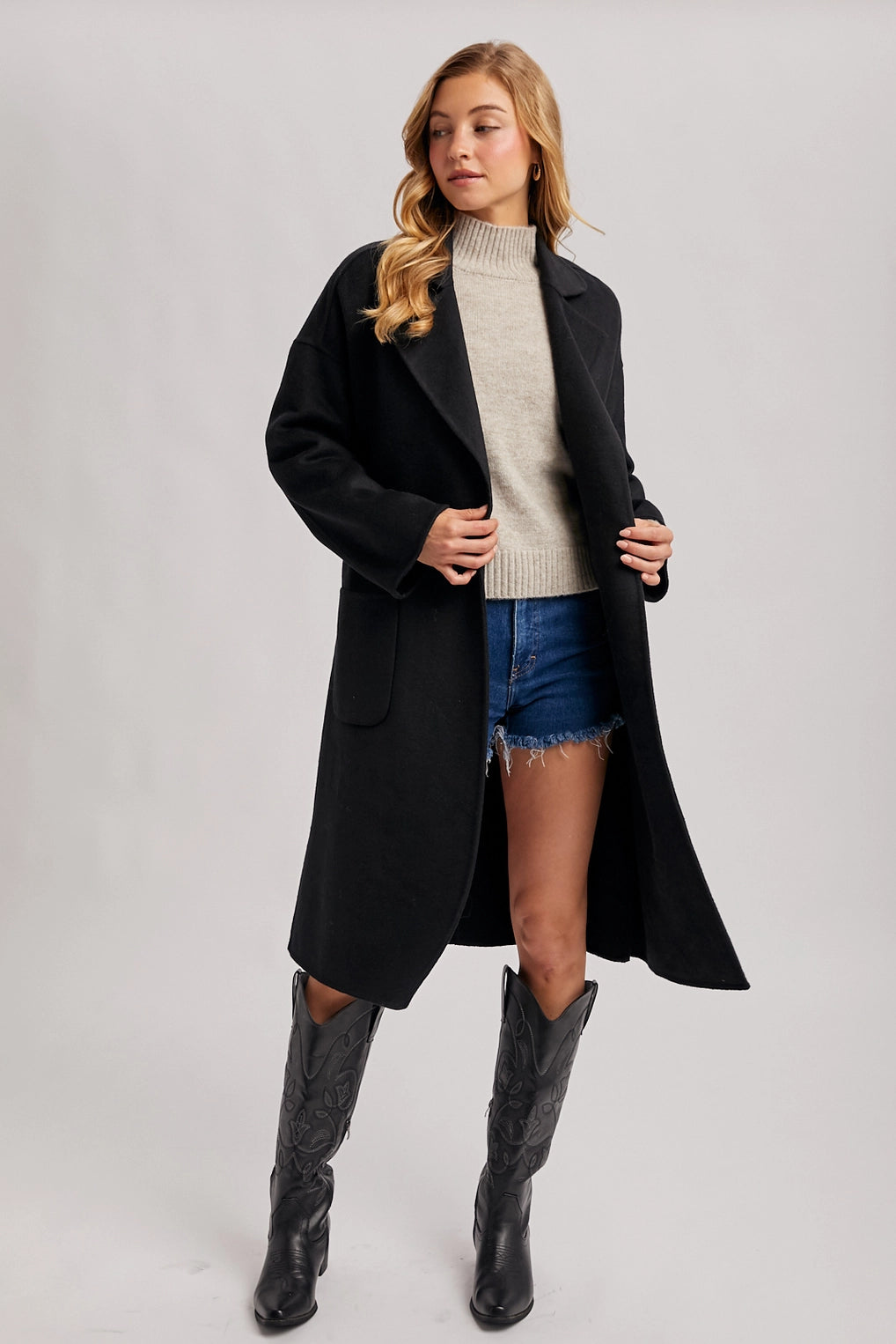 TRENCH COAT - BLACK & CAMEL