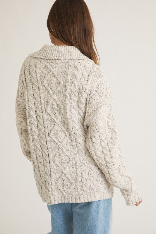 Oversized Cable Knit Cardigan