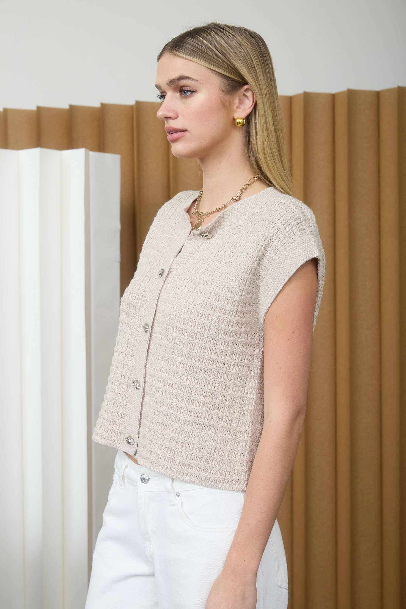 GEMMA SHORT SLEEVE KNIT CARDIGAN