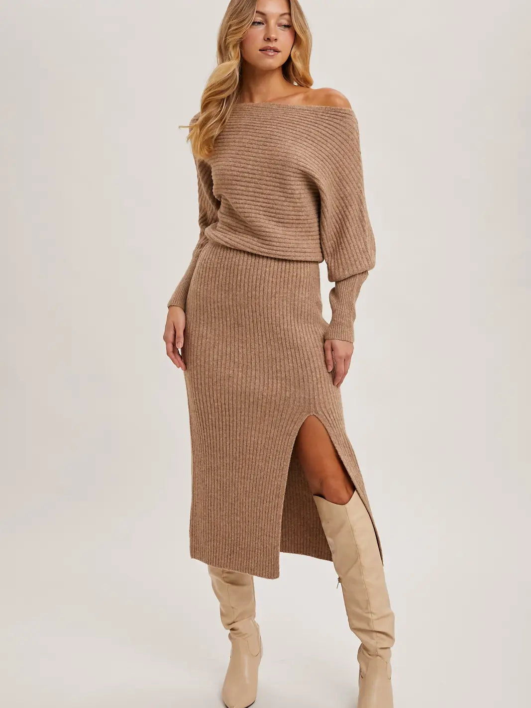 MIDI KNIT SWEATER DRESS