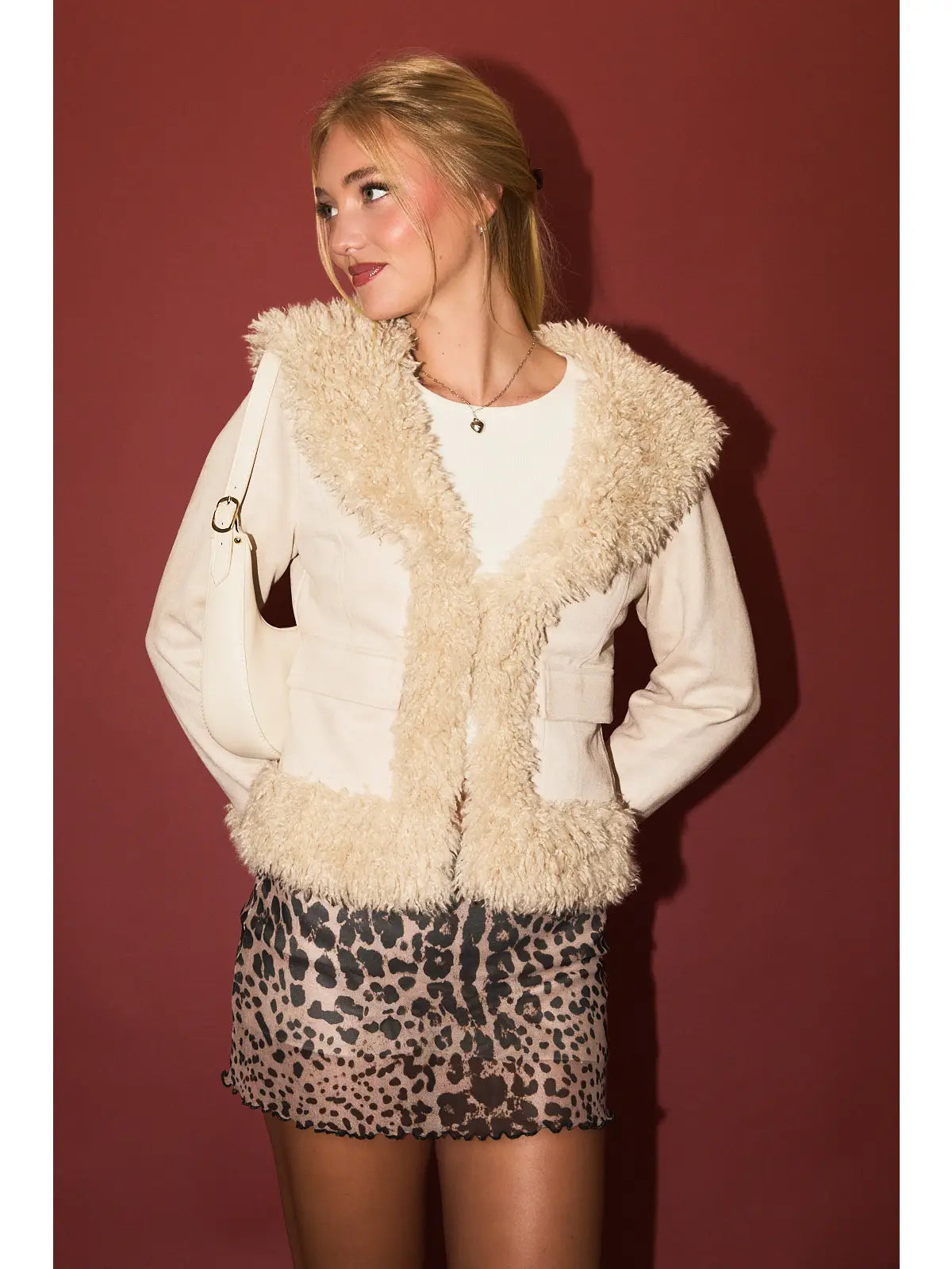DAPHNE FAUX FUR SUEDE JACKET