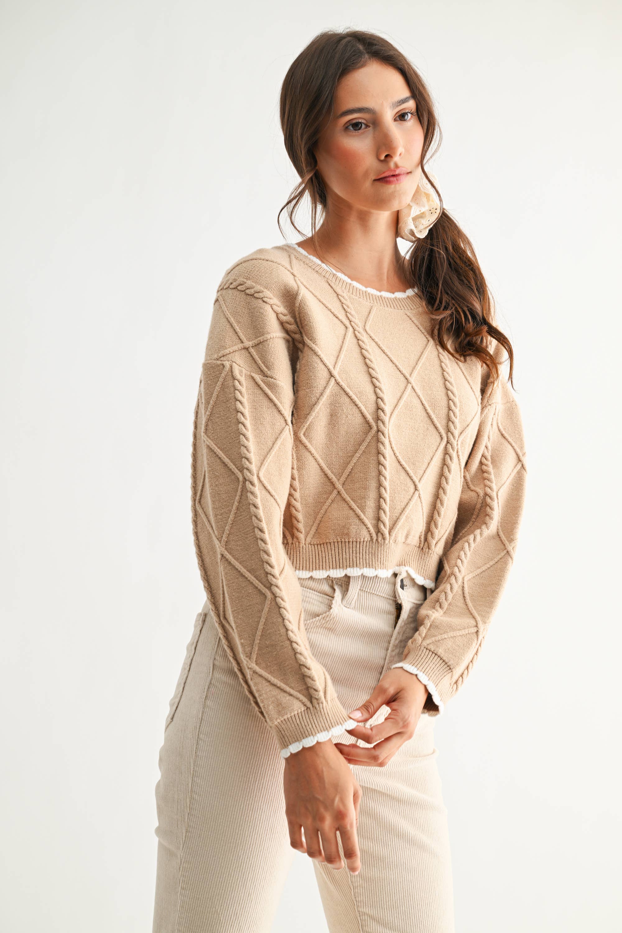 AMARA CABLE KNIT SWEATER