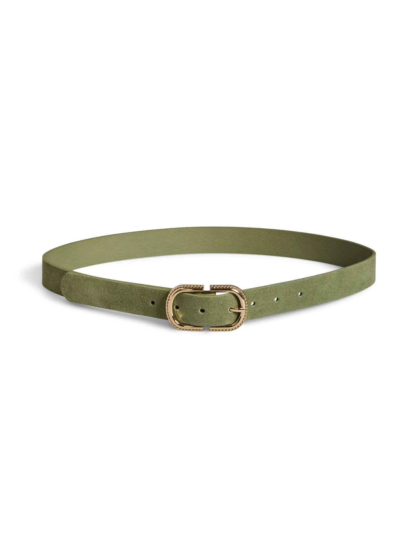 PIECES COW SUEDE BELT | OLIVE BRANCH
