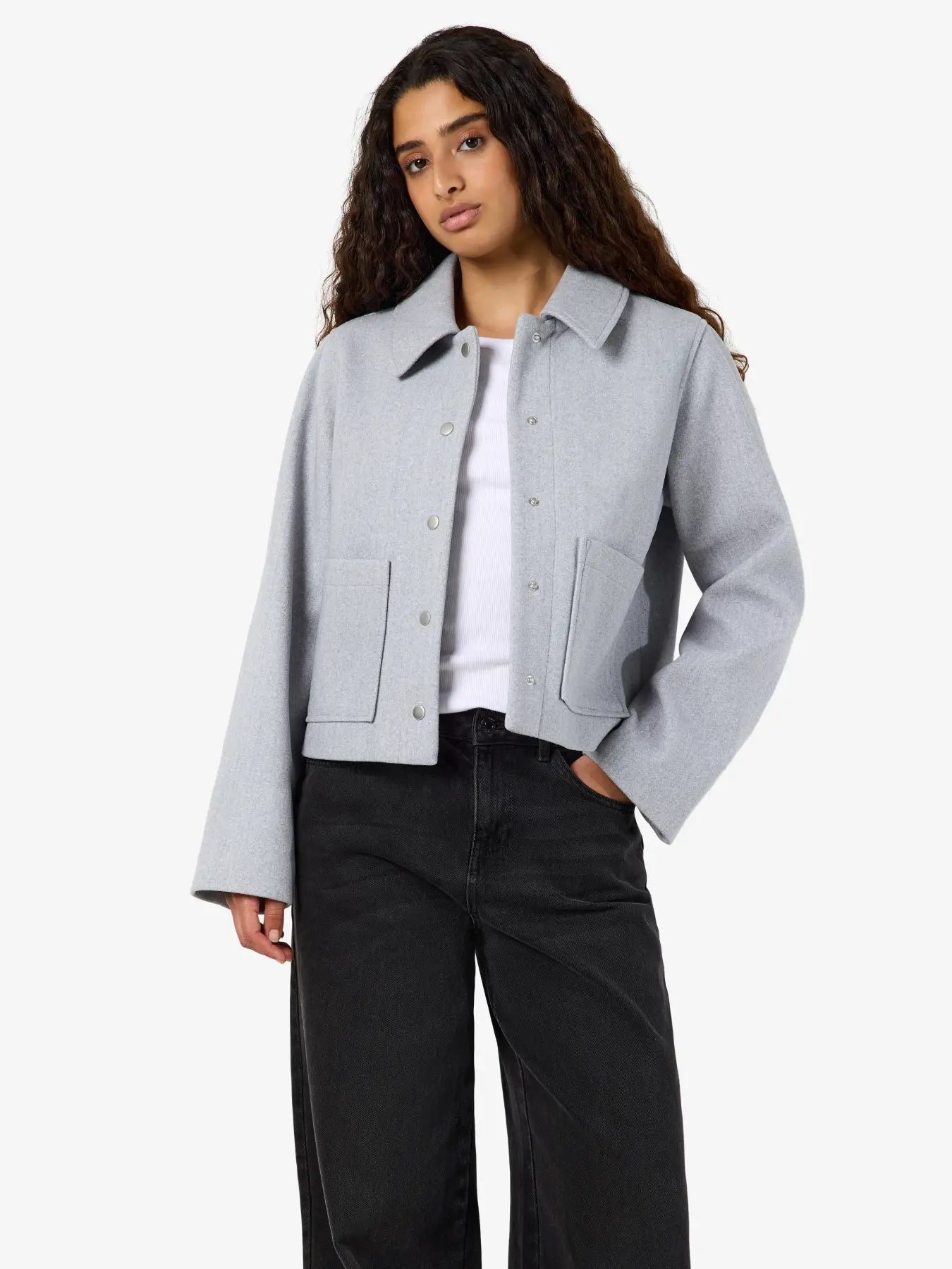 NM LUCY SHORT JACKET | GREY & CHOCOLATE BROWN
