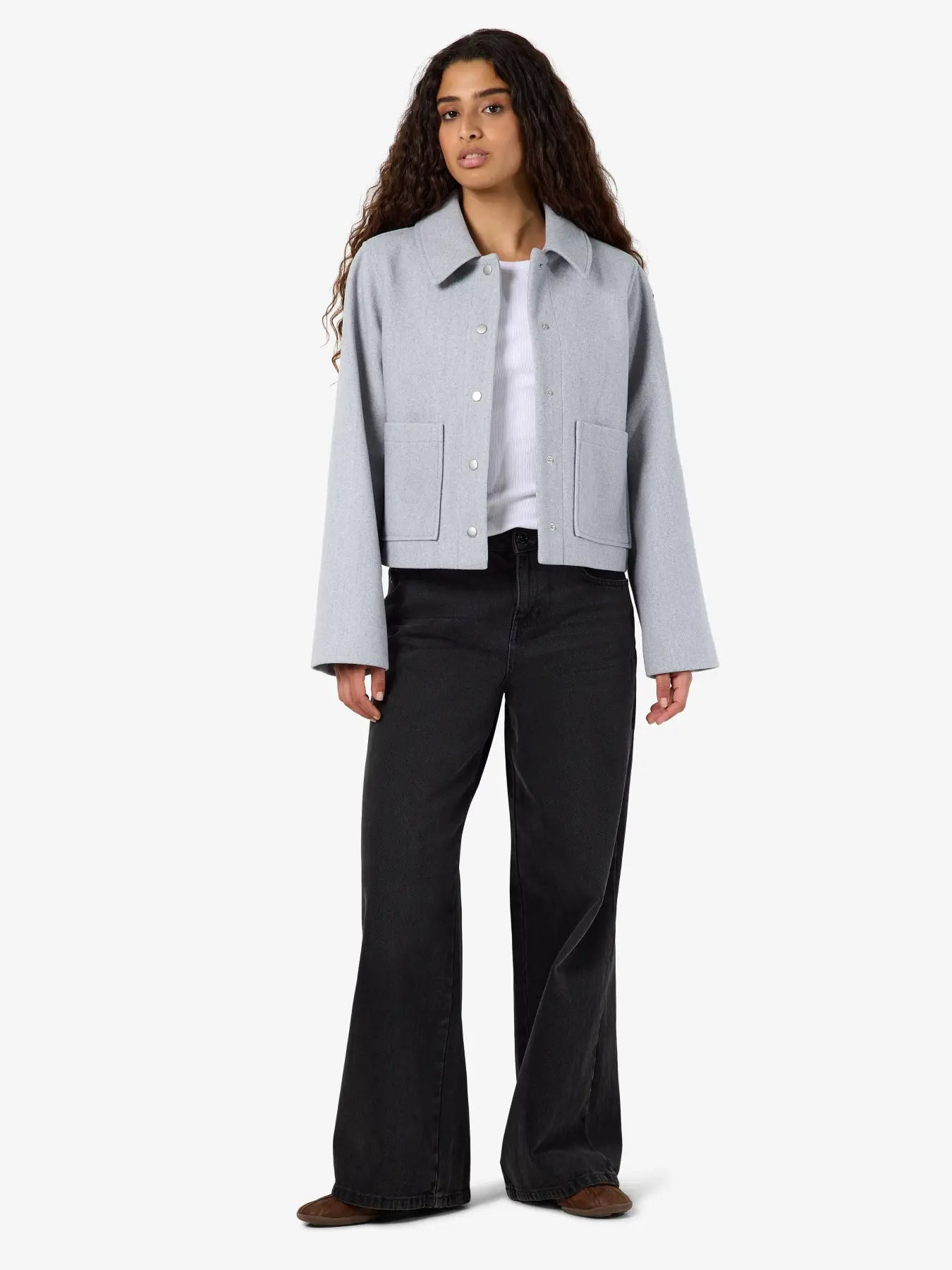NM LUCY SHORT JACKET | GREY & CHOCOLATE BROWN
