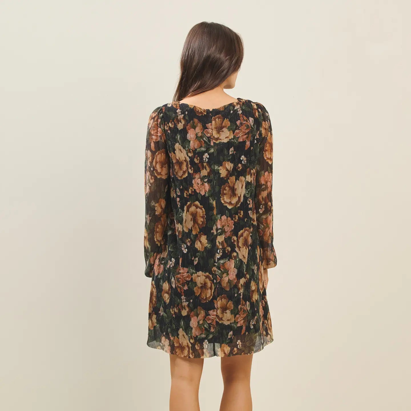 METALLIC FLORAL PRINT DRESS