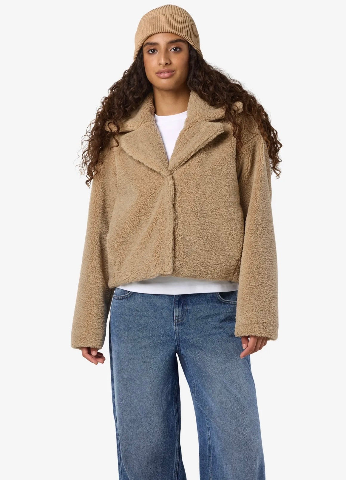 NM NATTI CROP TEDDY JACKET | BIRCH & BLACK