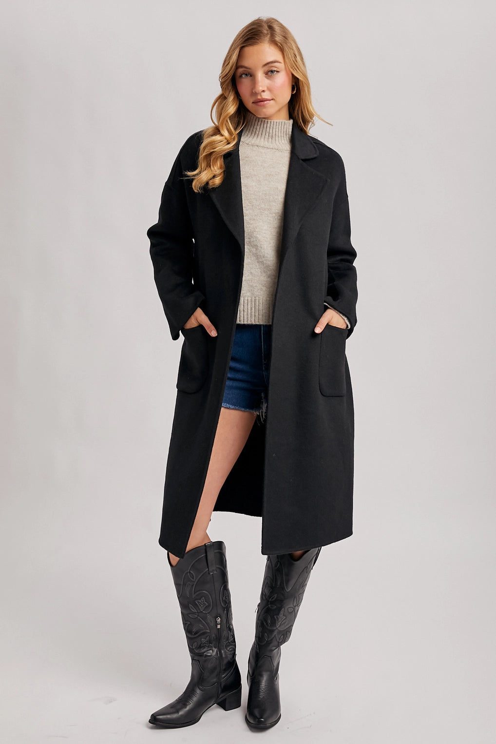 TRENCH COAT - BLACK & CAMEL