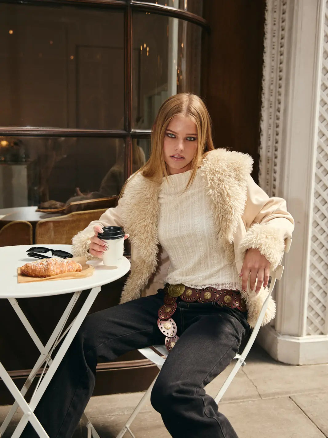 DAPHNE FAUX FUR SUEDE JACKET