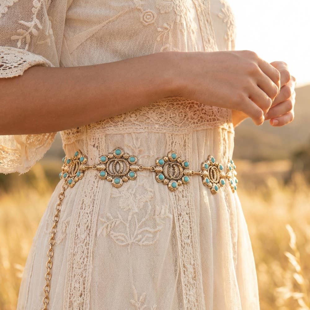 TURQUOISE CONCHO BELT