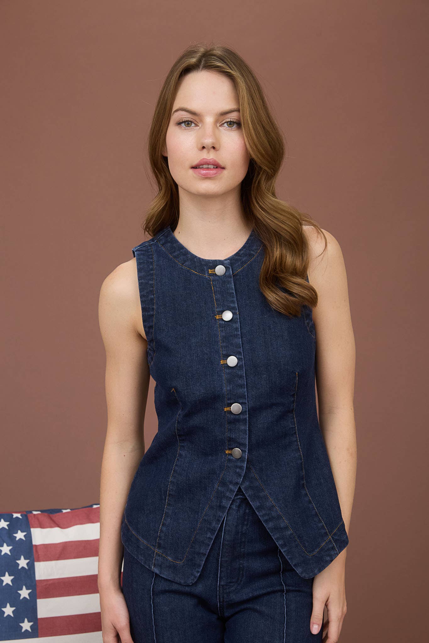 DARK WASHED DENIM VEST