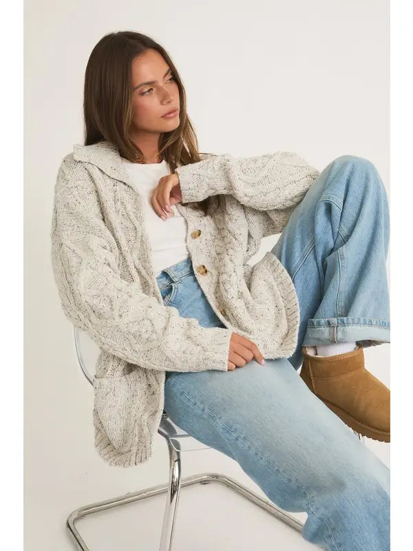 Oversized Cable Knit Cardigan