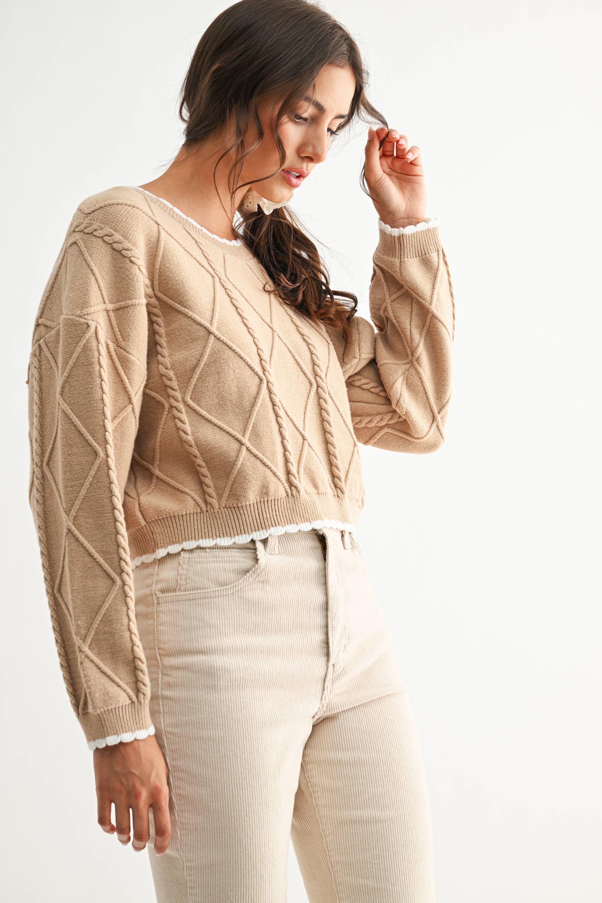 AMARA CABLE KNIT SWEATER