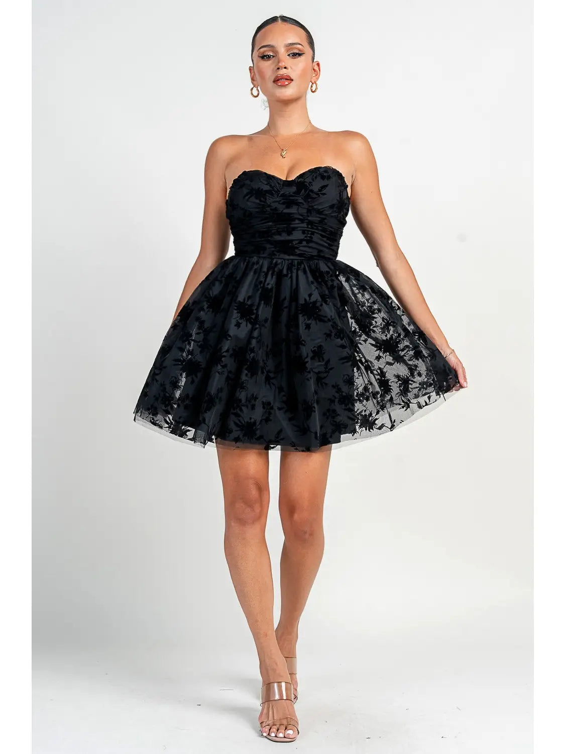 FLORAL BUSTIER TOP DRESS