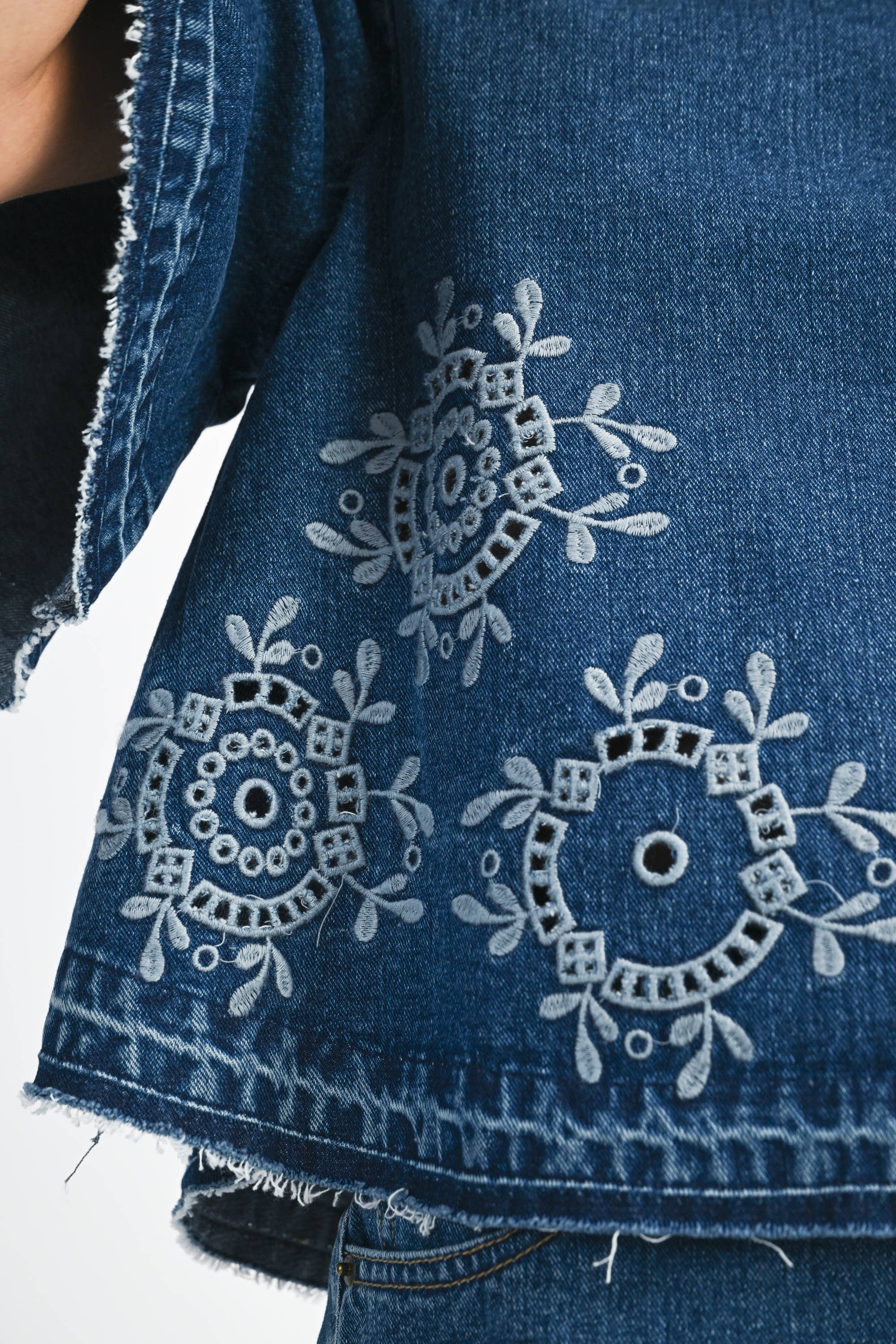EMBROIDERED DENIM TOP (SET SOLD SEPARATELY)