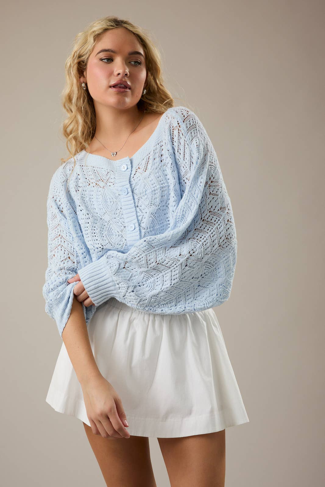 BABY BLUE CROCHET CARDIGAN