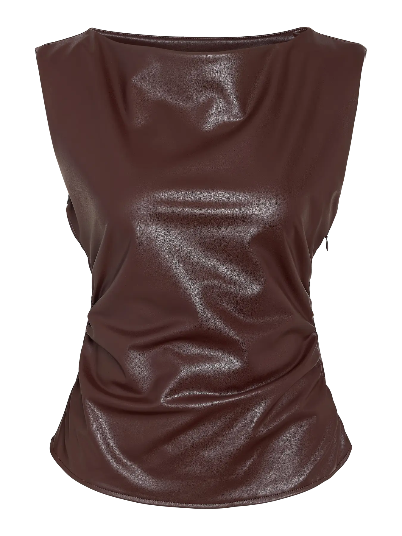 NM SANDY LEATHER TOP | CHOCOLATE PLUM
