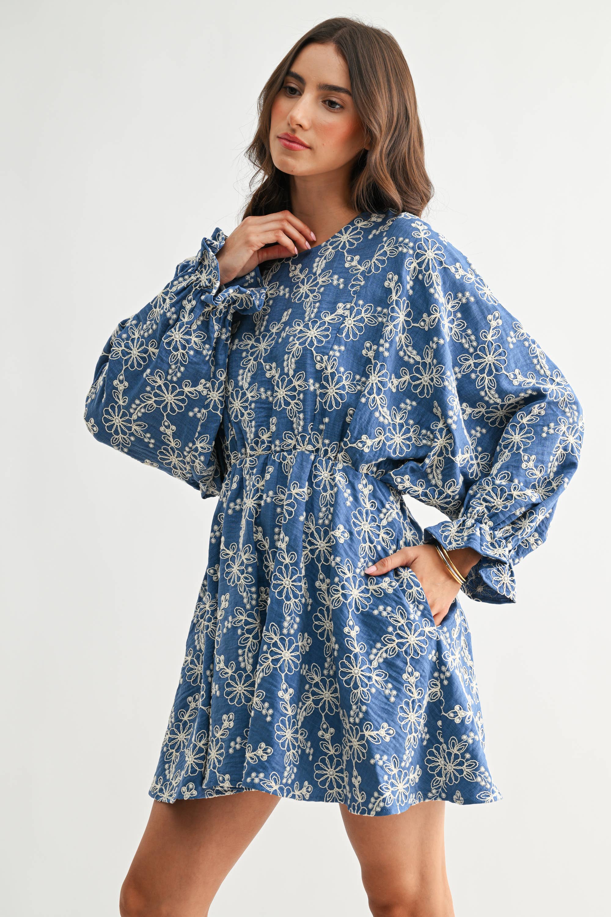 EMBROIDERED ELORA DRESS