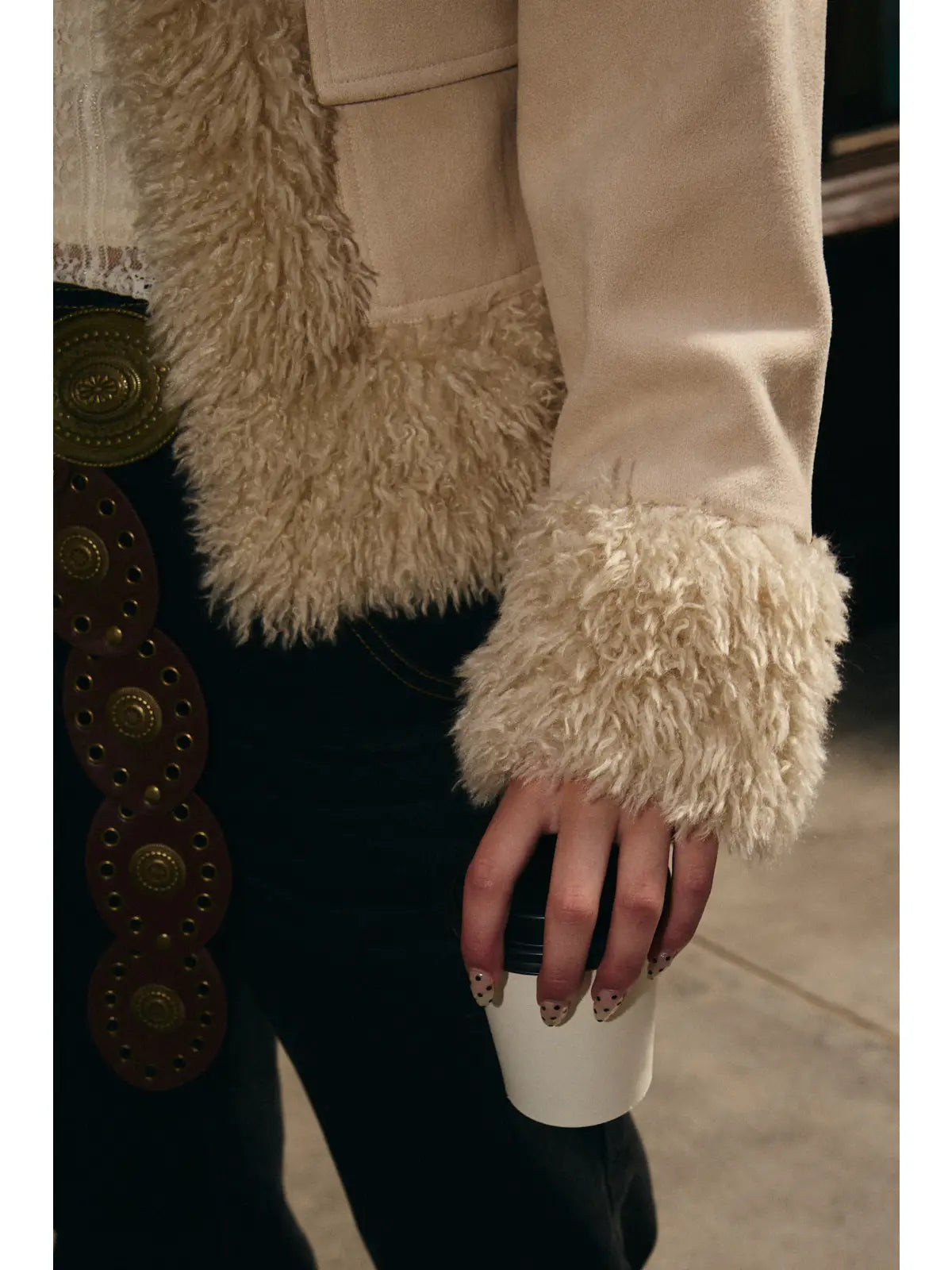 DAPHNE FAUX FUR SUEDE JACKET