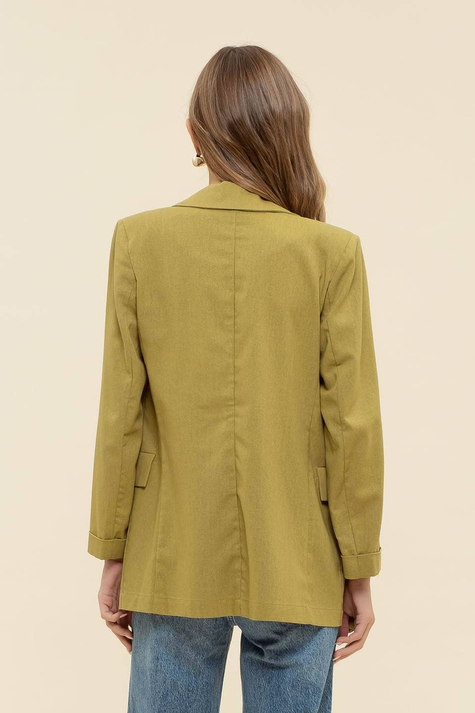 OATMEAL COLLARED BLAZER