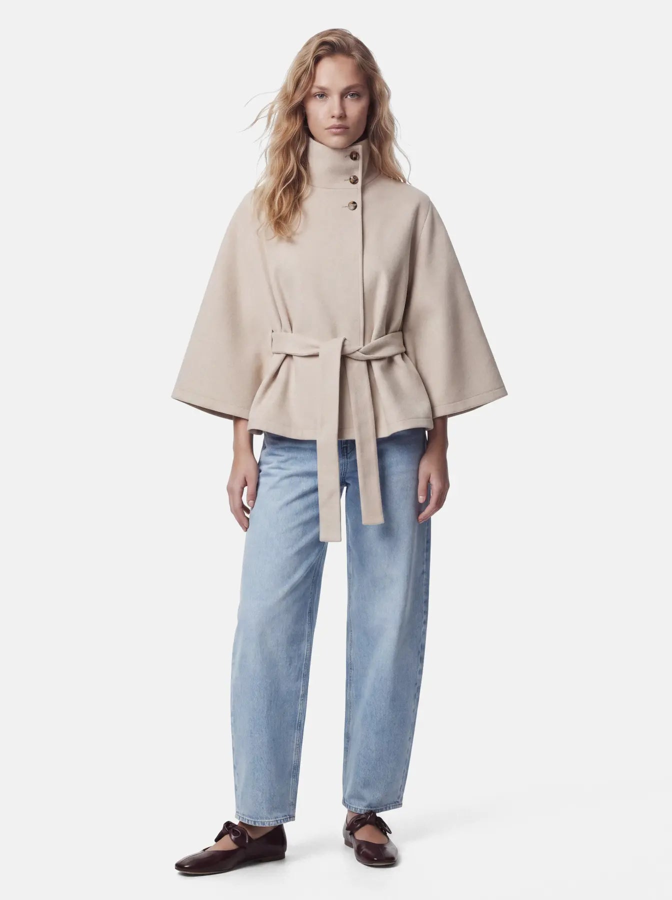 PC AIKEN CAPE JACKET WITH BELT