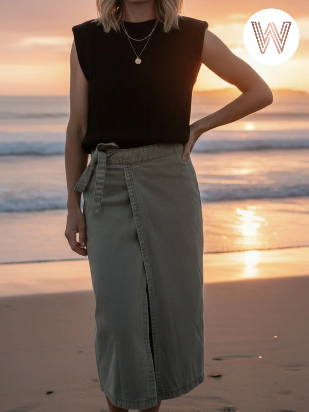 JADE DENIM WRAP SKIRT | WESLYNN