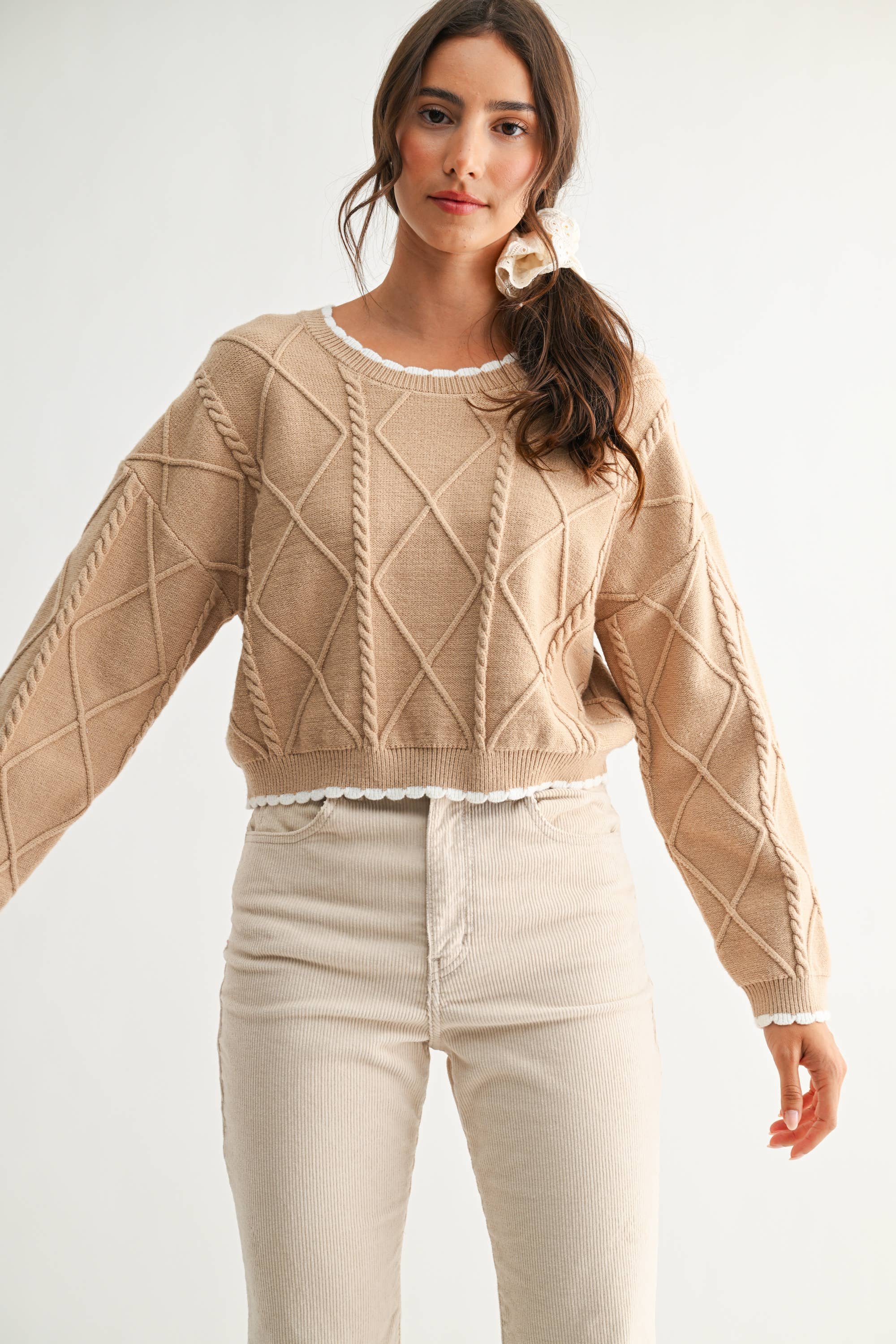 AMARA CABLE KNIT SWEATER