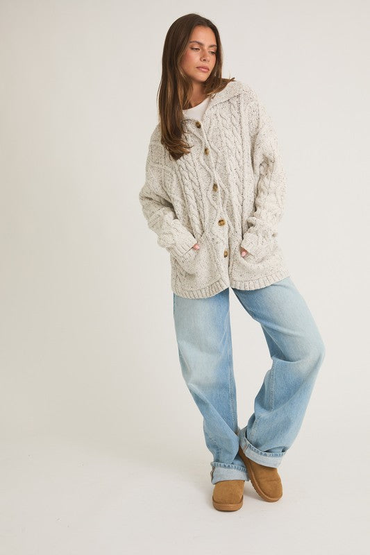 Oversized Cable Knit Cardigan